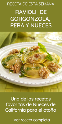 Raviolis de gorgonzola, pera y nueces