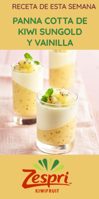 Panna cotta de kiwi SunGold y vainilla
